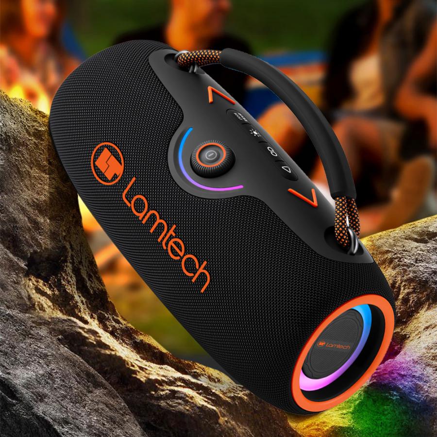LAMTECH PORTABLE WIRELESS V5.3 SPEAKER 80W BLACK ORANGE