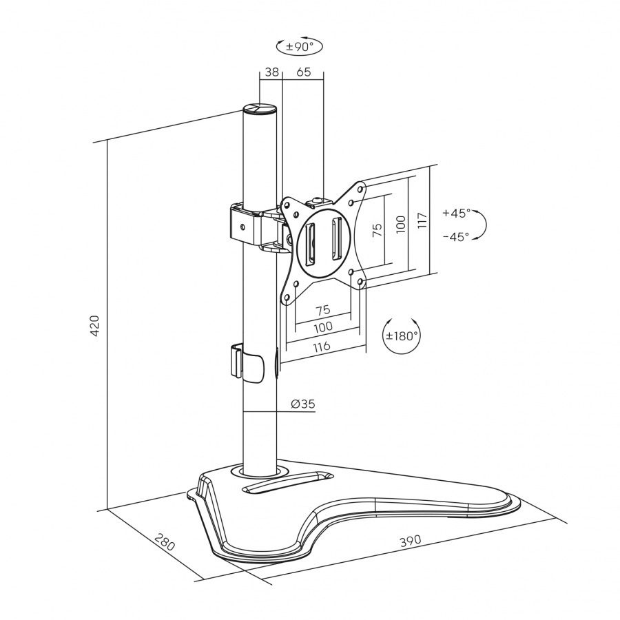 SBOX MONITOR STAND 13'-32' / 33 - 81 cm