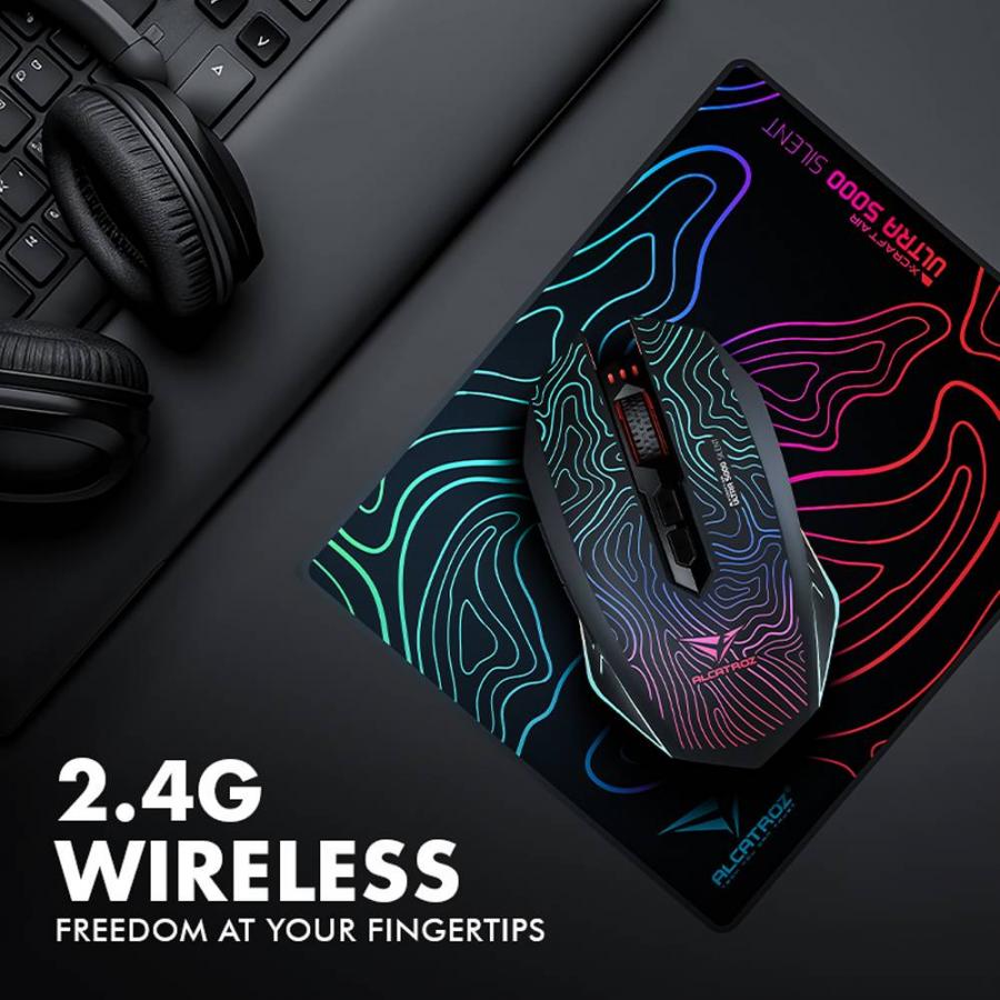 ALCATROZ SILENT 2.4G WIRELESS RGB GAMING MOUSE 4800 CPI X-CRAFT AIR ULTRA 6000