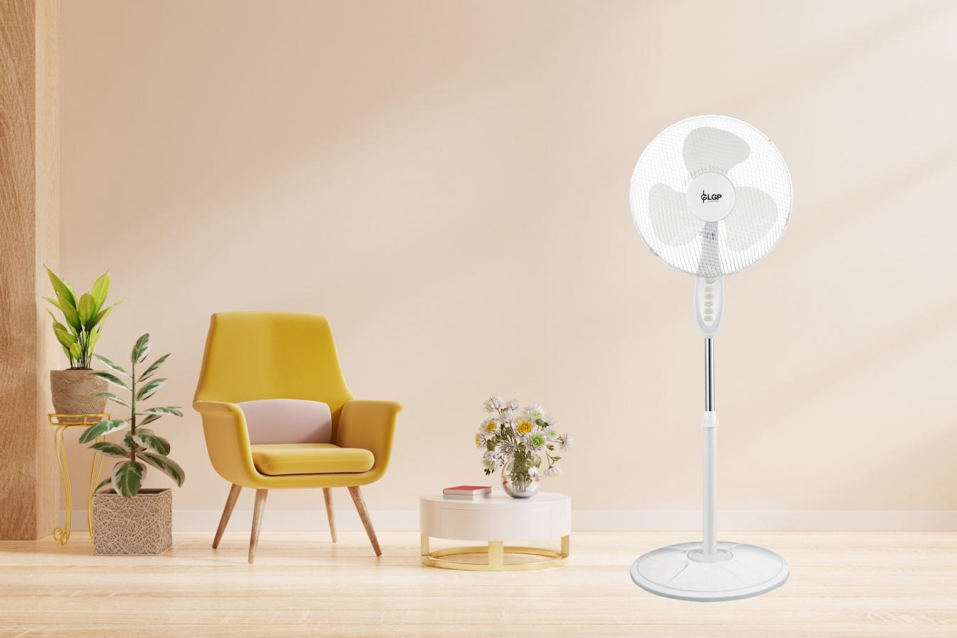 LGP ROUND BASE STAND FAN 16' 40CM 45W WHITE