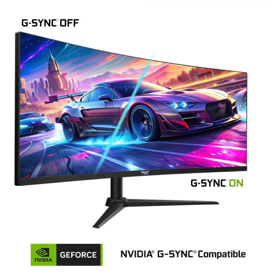 ARMAGGEDDON CURVED ULTRA WIDE GAMING MONITOR 34' PIXXEL+ XTREME SERIES SUPER G180 G-SYNC BLACK