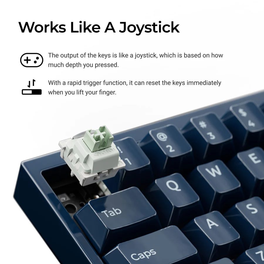 Keychron Q16 HE (Q16HW-J1) QMK Ceramic Custom Hall Effect  Keyboard RGB Lime Switch 65% US Blue