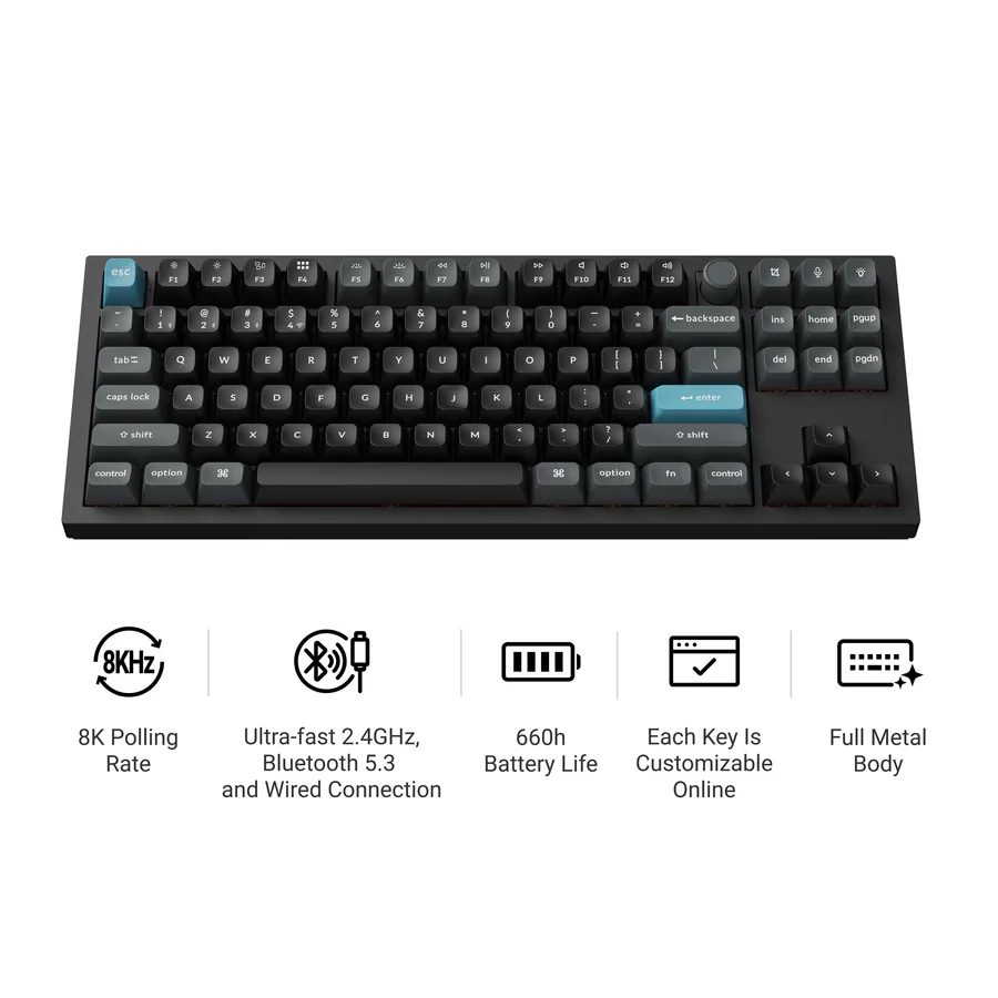 Keychron Q3 Ultra (Q3U-M1) ZMK RGB 8K Wireless Custom Mechanical Keyboard-Banana Switch 80% US