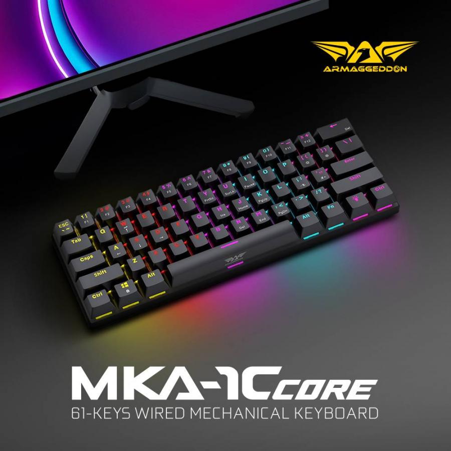 ARMAGGEDDON 61-KEYS WIRED MECH KEYBOARD RED.SW. MKA-1C CORE LINEAR WHITE