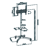 SBOX TROLLEY TV MOUNT 32' - 55' / 81 - 140CM VESA 400x400MAX