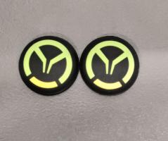 Thumb Grips Overwatch For PS4/PS5/XONE/XBSX/PS3/X360 2pcs Bulk NEW (Black/Green)