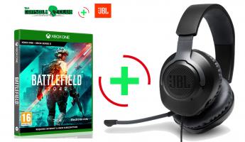 Battlefield 2042  ( XONE & XBOX SERIES X )  NEW   + JBL Quantum 100, Over-Ear Wired Gaming Headset (Black)