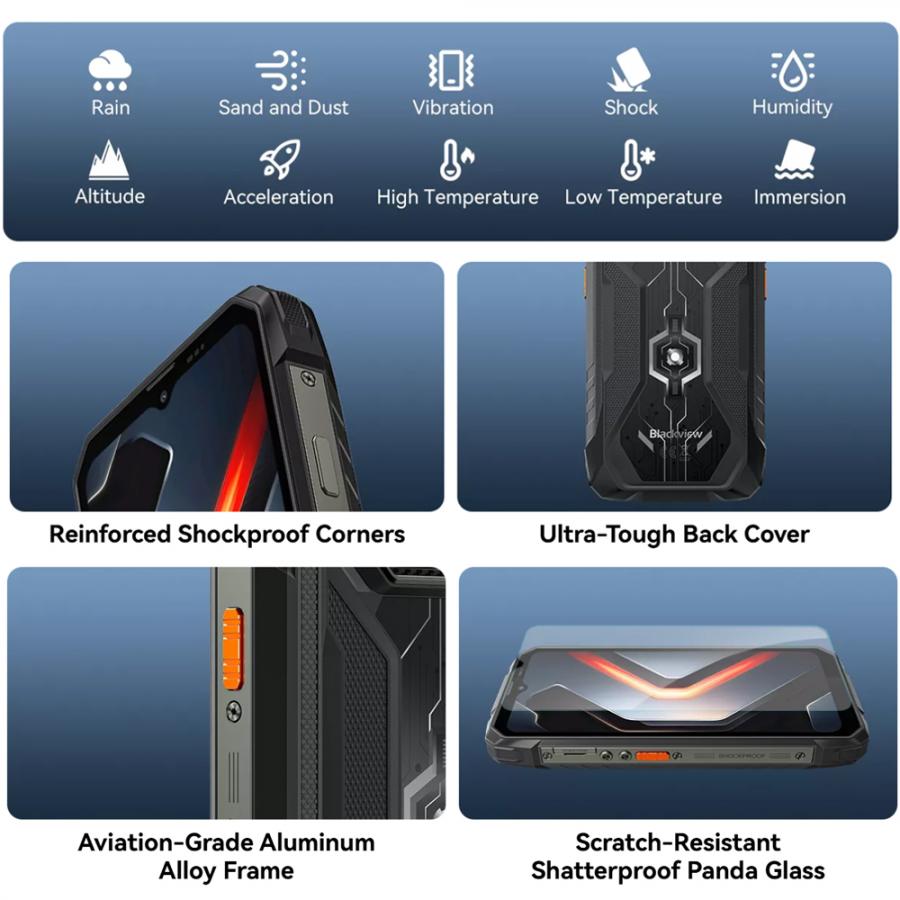 BLACKVIEW OCTA-CORE RUGGED 2D SCANNER PHONE (8GB+256GB) NFC ANDROID 16