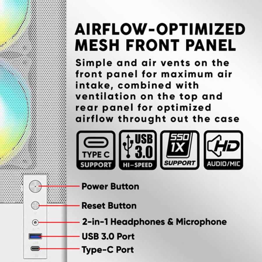 ARMAGGEDDON MICRO ATX CASE WITH 3X ARGB FANS & TYPE-C DEEPFREEZE DUPLEX 2 ARGB-C WHITE