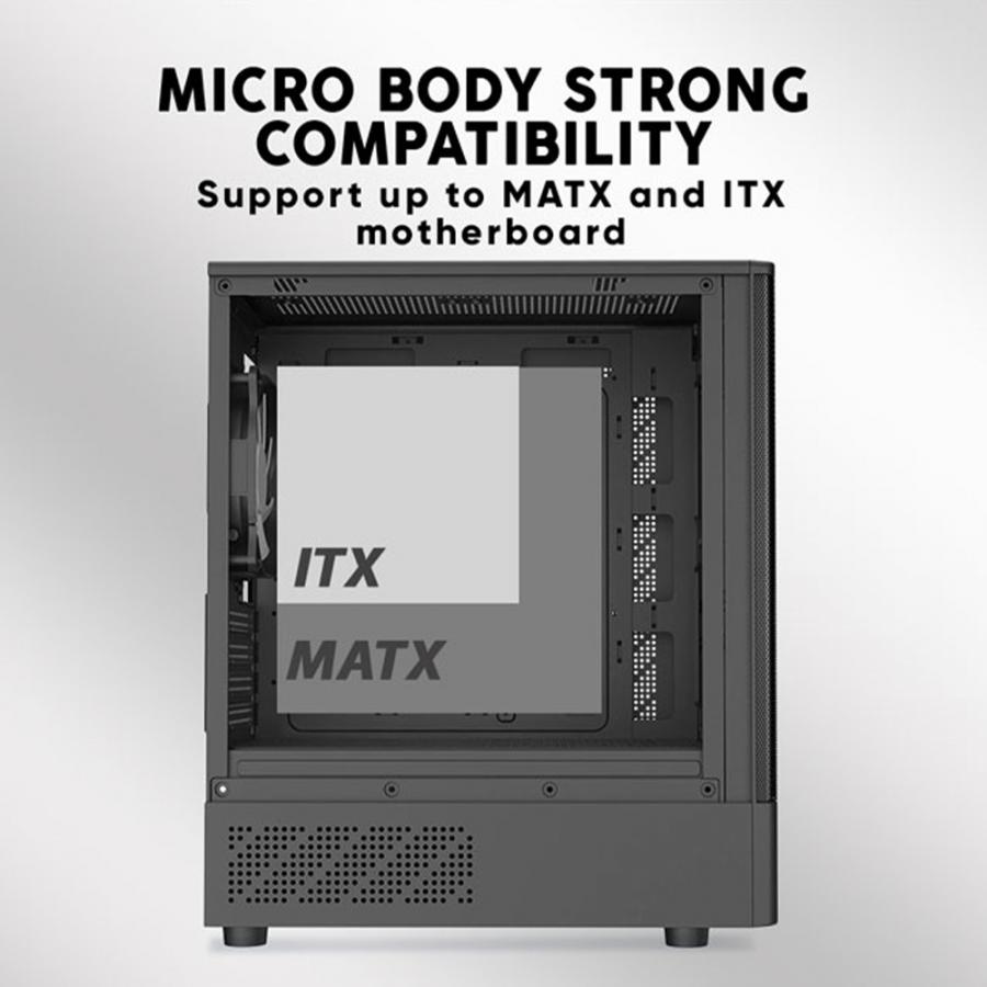 ARMAGGEDDON MICRO ATX CASE WITH 3X ARGB FANS & TYPE-C DEEPFREEZE DUPLEX 2 ARGB-C WHITE