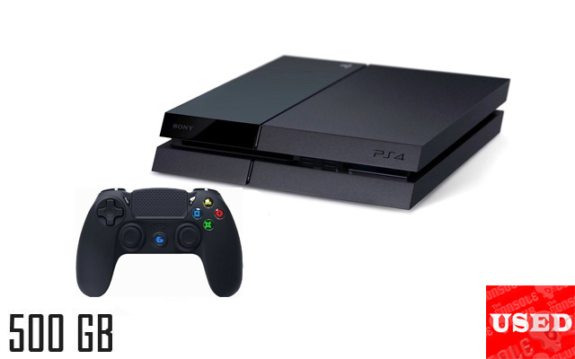 Sony PlayStation 4 FAT Black 500GB USED  (UNBOXED) + Gembird Wireless Game Controller For Ps4 Black NEW