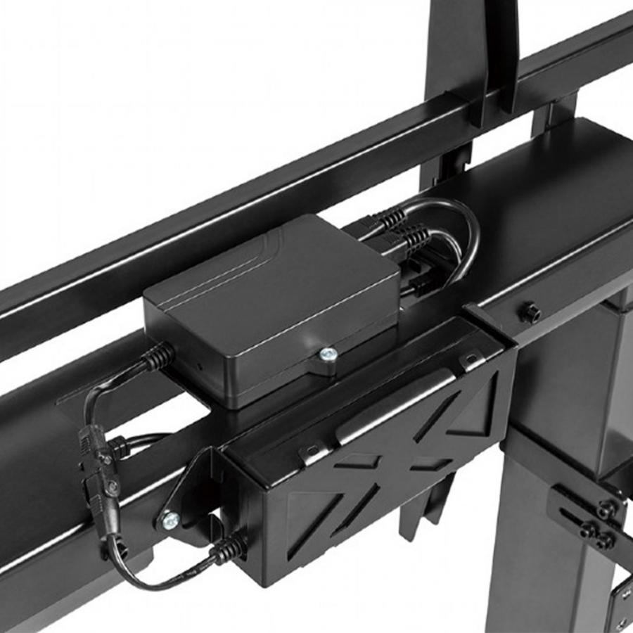 GEMBIRD MOTORIZED HEIGHT ADJUSTABLE TV FLOOR STAND WITH CASTER WHEELS AND REMOTE CONTROL 55'-100'