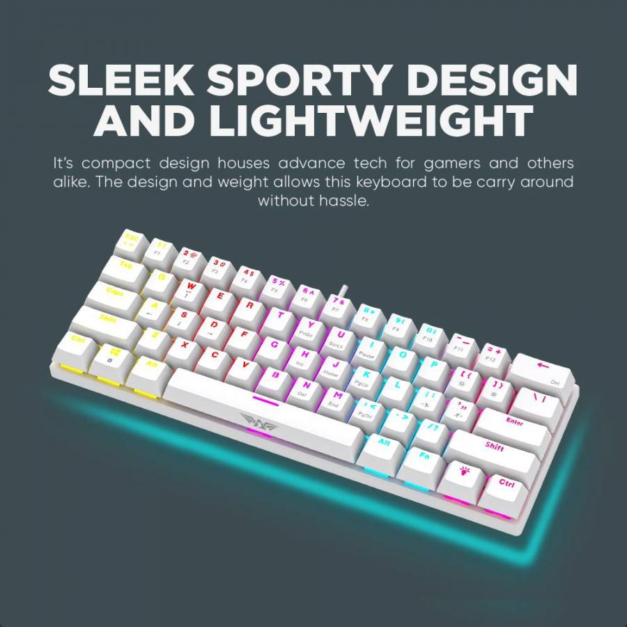 ARMAGGEDDON 61-KEYS WIRED MECH KEYBOARD RED.SW. MKA-1C CORE LINEAR WHITE