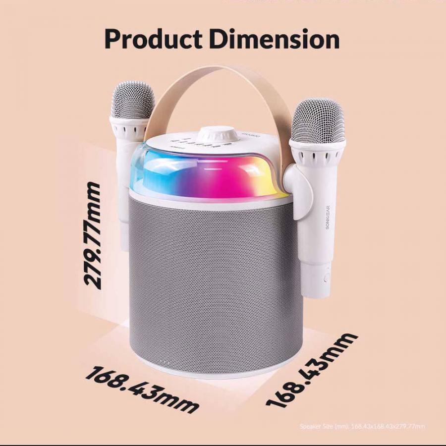 SONICGEAR BT5.3 PORTABLE RGB KARAOKE WIRELESS SPEAKER IOX K800 WHITE