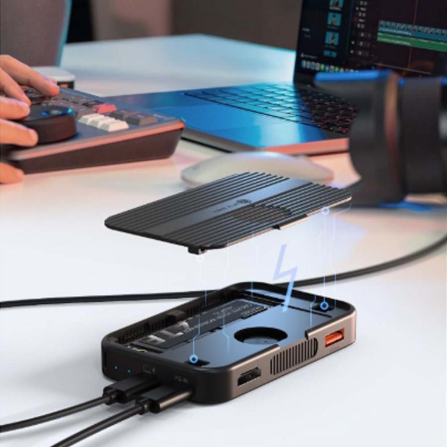 ICY BOX 7-in-1 DOCKING STATION WITH MAGNETIC M.2 SSD BAY BLACK