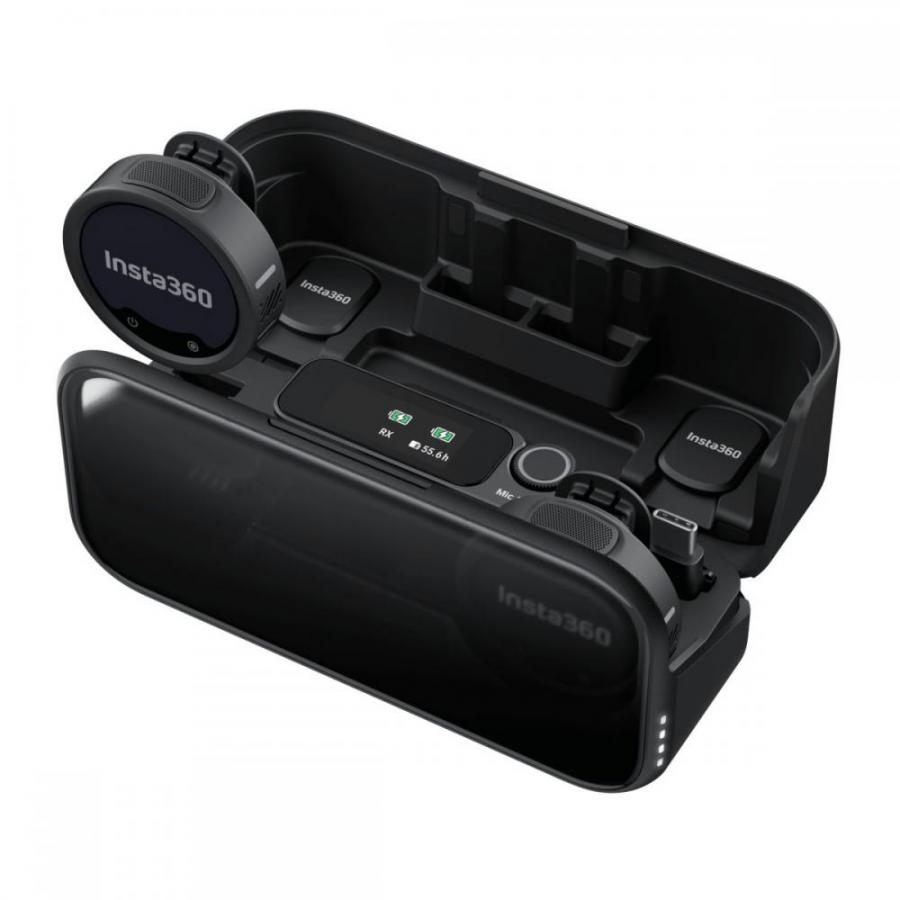 Insta360 Wireless Microphone Pro 2 TX+1 RX+Charge Case - 3-Mic Array, AI NoiseCancel, Custom Display